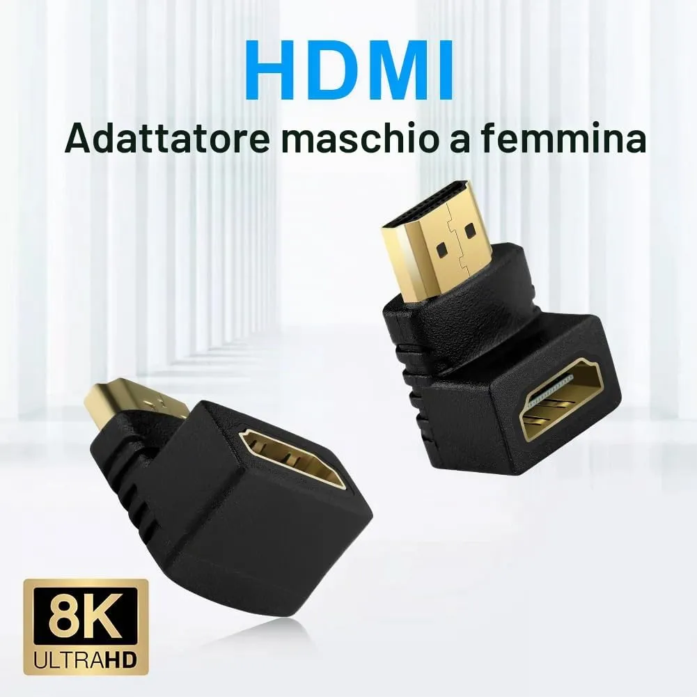 AXFEE 2Pezzi Adattatore HDMI, HDMI Maschio a Femmina, Supporto 8K/@60HZ - immagine 3