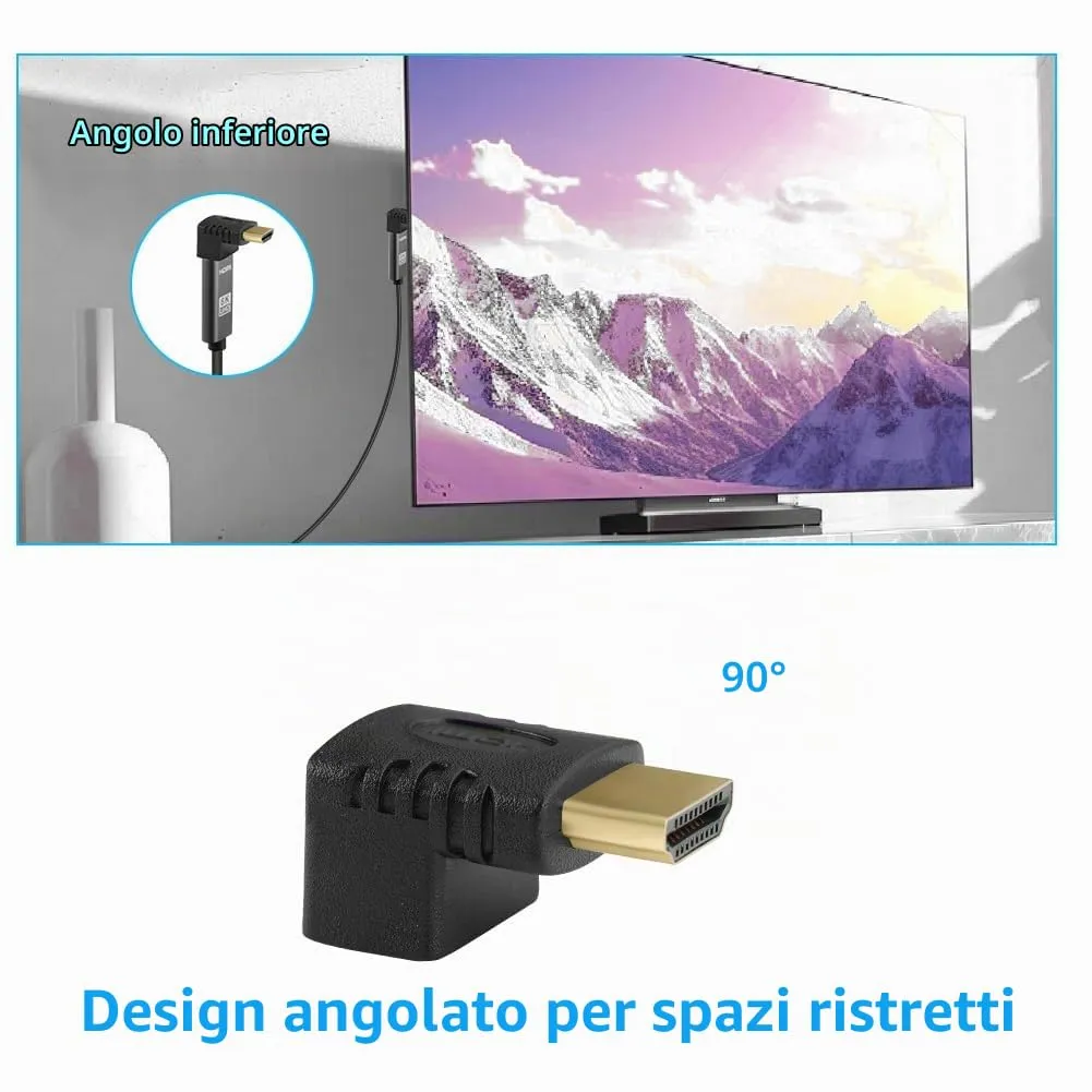 AXFEE 2Pezzi Adattatore HDMI, HDMI Maschio a Femmina, Supporto 8K/@60HZ - immagine 5