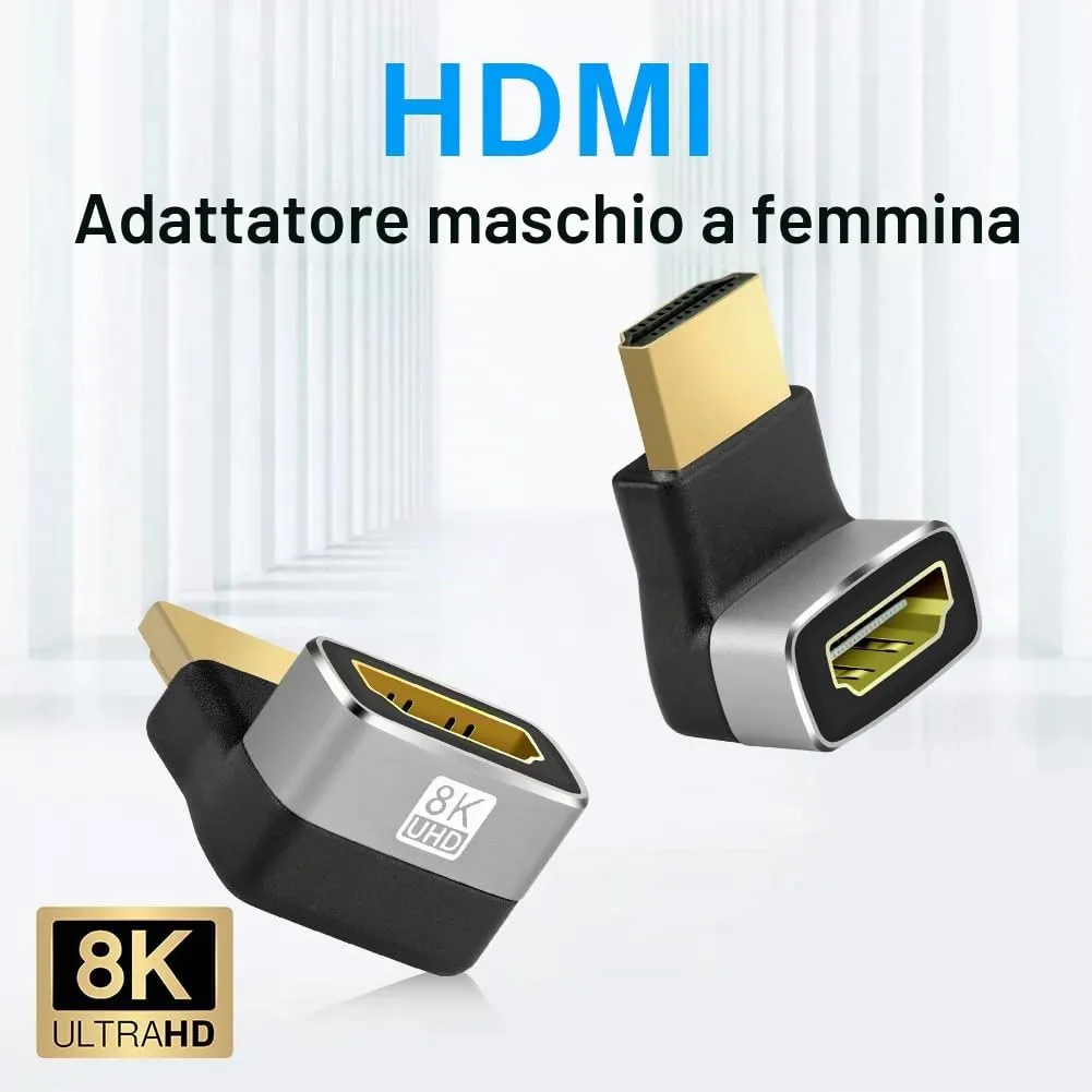 AXFEE 2Pz Adattatore HDMI, Mirco HDMI Maschio a Femmina, Supporto 8K/@60HZ - immagine 3