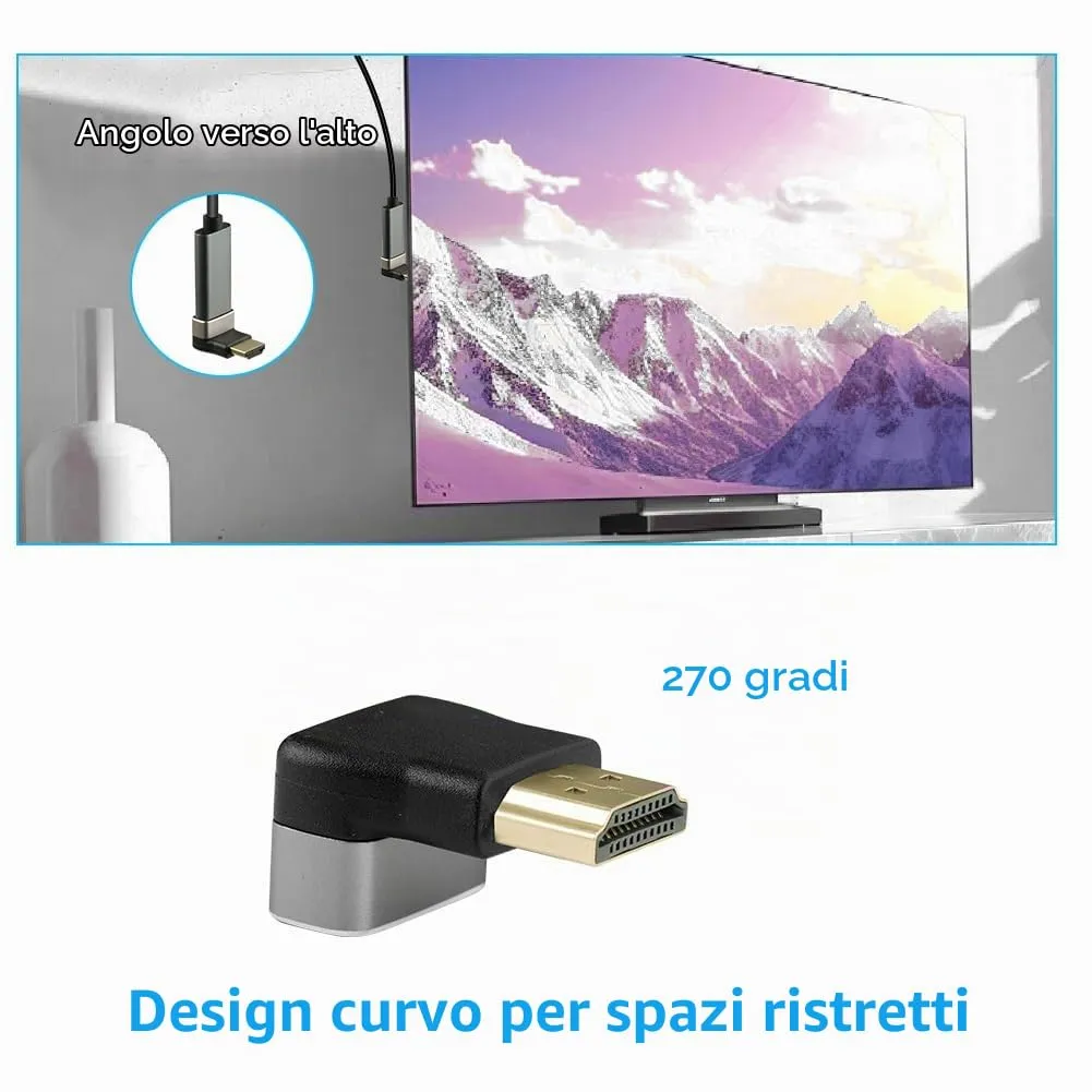 AXFEE 2Pz Adattatore HDMI, Mirco HDMI Maschio a Femmina, Supporto 8K/@60HZ - immagine 5