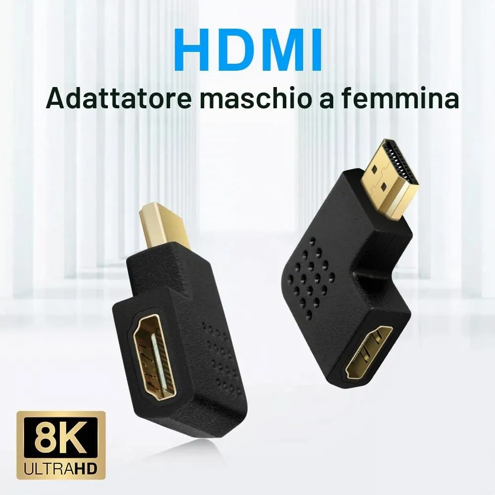 AXFEE 2Pz Adattatore HDMI, Mirco HDMI Maschio a Femmina, Supporto 8K@60HZ - immagine 3