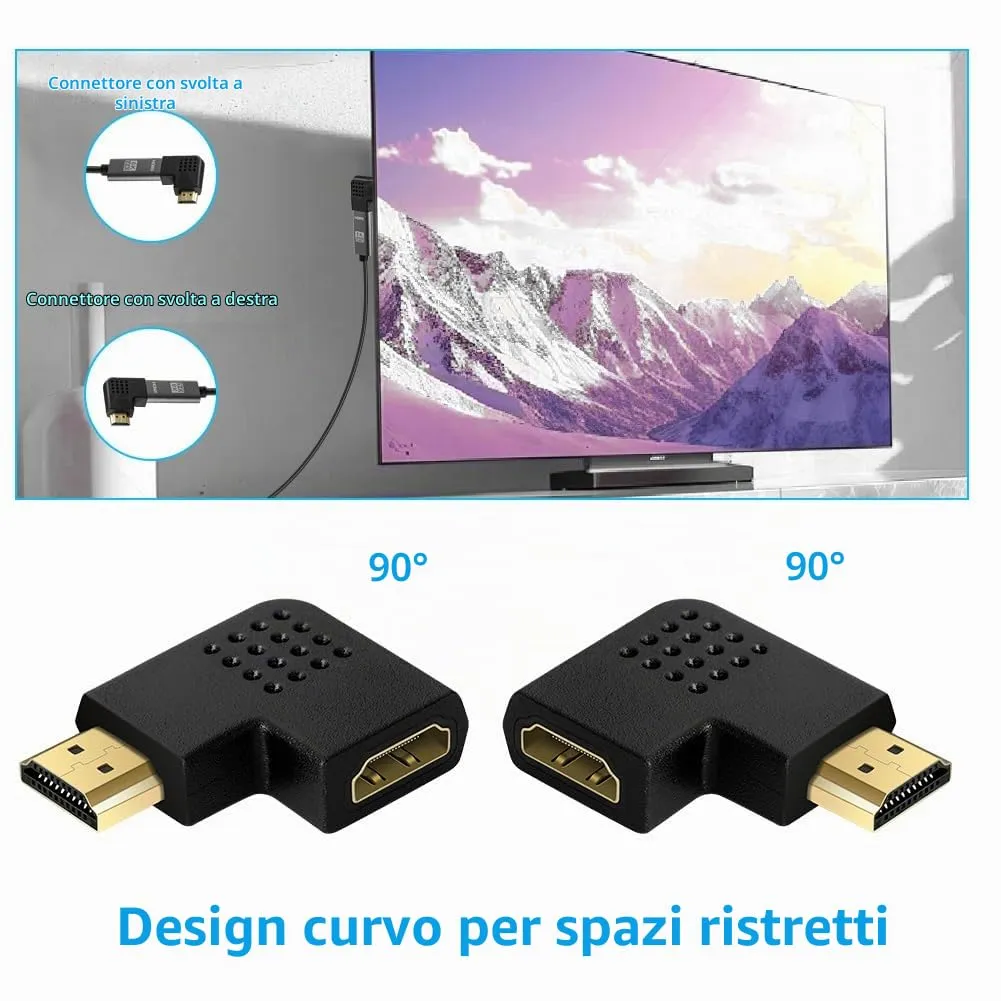 AXFEE 2Pz Adattatore HDMI, Mirco HDMI Maschio a Femmina, Supporto 8K@60HZ - immagine 6