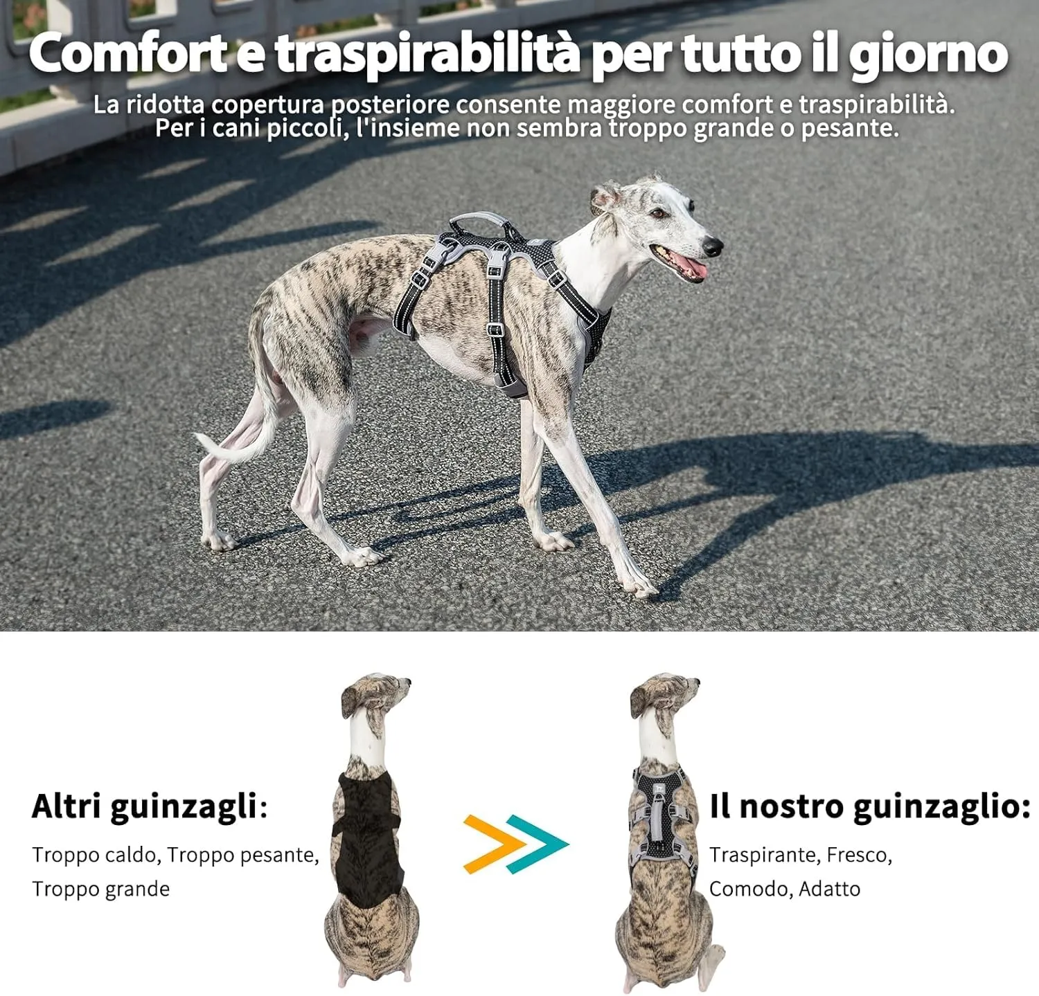 Huntboo Imbracatura a prova di fuga, imbracatura per cani antiscivolo a prova di fuga, imbracatura riflettente con maniglia, traspirante, regolabile per cani di piccola taglia da passeggio - immagine 6