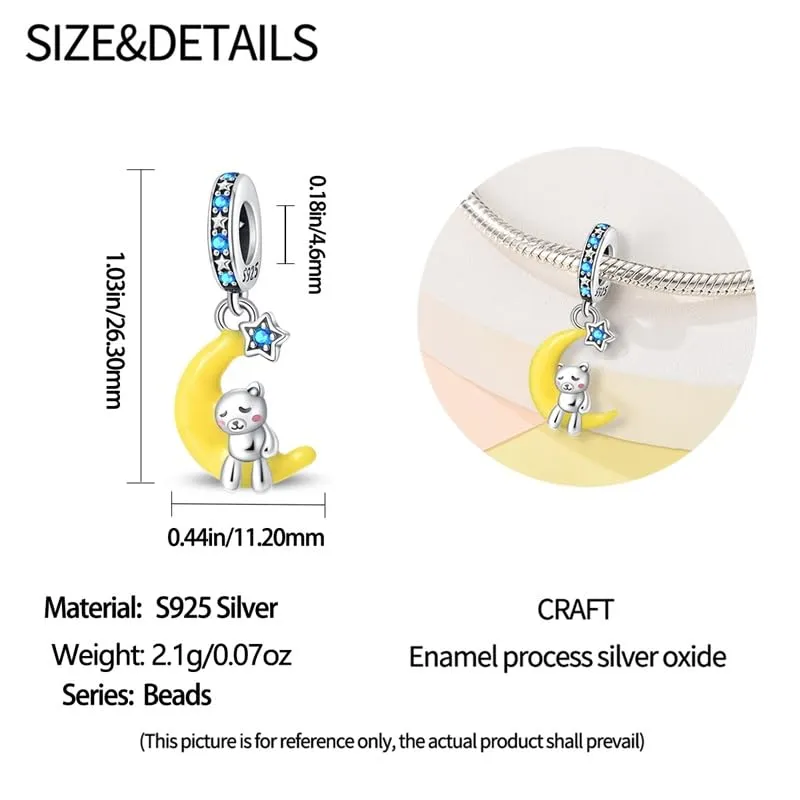 QIKAOLA Ciondoli Bead Charm Perline in argento sterling S925 per donne e ragazze per bracciali e collane europee - immagine 3