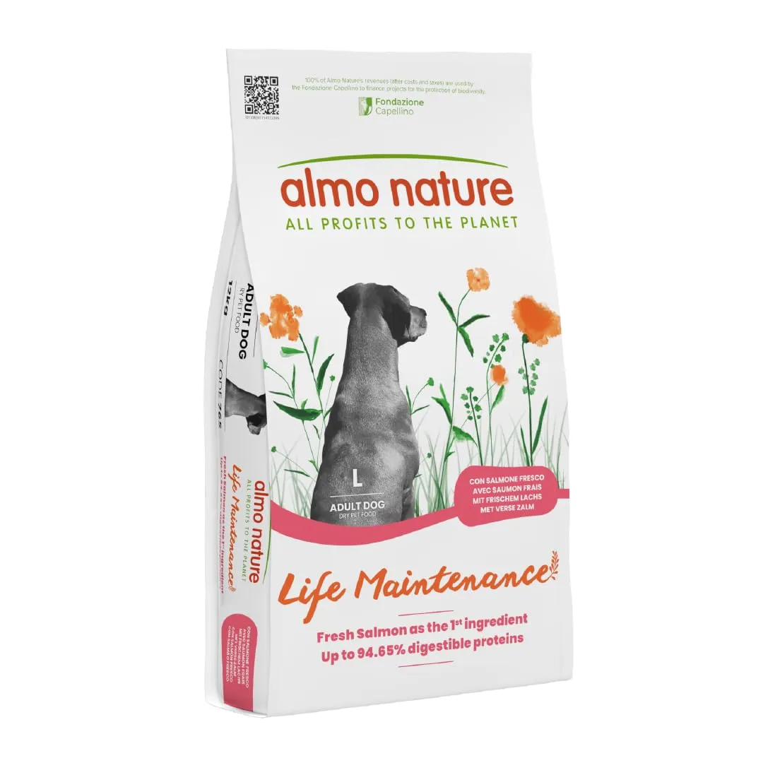 Almo Nature Life Maintenance Cibo Secco per Cane L al Salmone 12 kg – Crocchette Complete per Cani Adulti di Taglia Grande - immagine 1