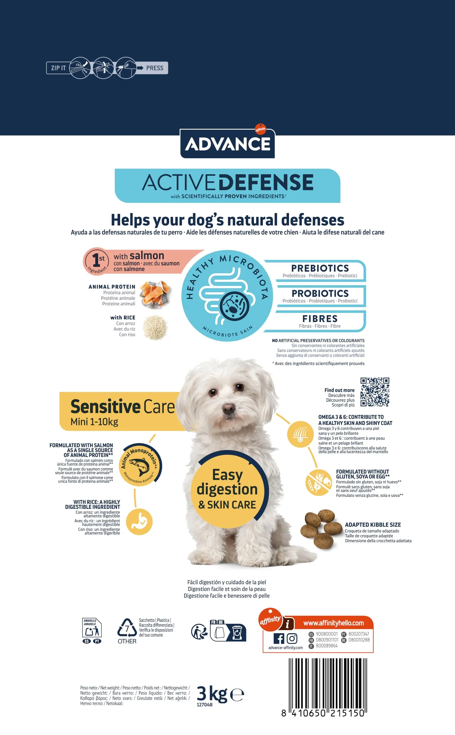 Advance Sensitive Mini Cibo per Cani, Misto - 3 kg - immagine 3