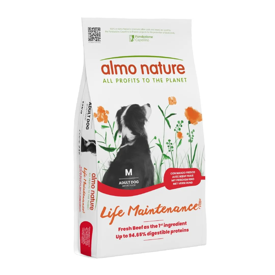 Almo Nature Life Maintenance Cibo Secco per Cane M al Manzo 12 kg – Crocchette Complete per Cani Adulti di Taglia Media - immagine 1