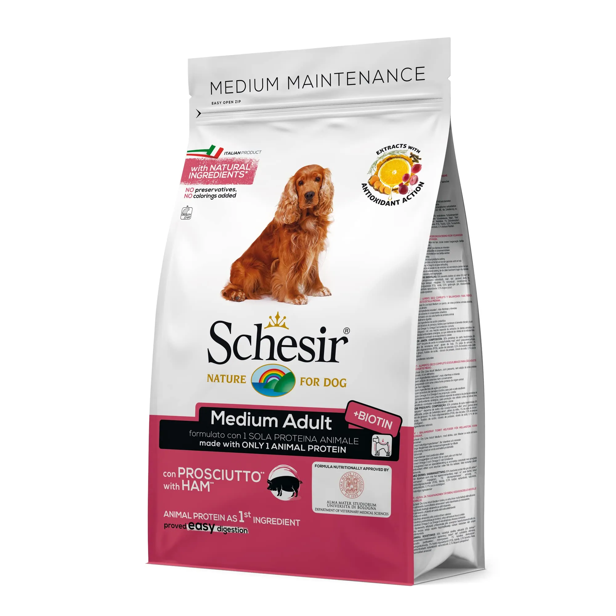 Schesir, Cibo Secco per Cani Adulti di Taglia Media Linea Mantenimento al Gusto Prosciutto Crocchette - Sacco da 3 kg - immagine 3