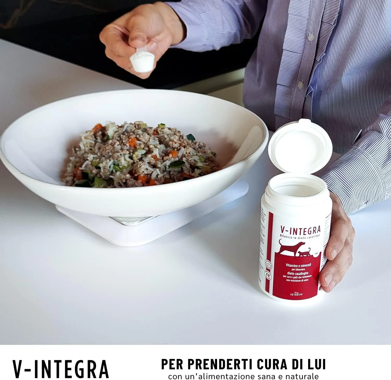 V-INTEGRA Epato 200g, Integratore Vitamine e Minerali per Bilanciare Diete Casalinghe di Cani e Gatti che Richiedono una Restrizione di Rame, Multivitaminico Cane e Gatto Made in Italy - immagine 5