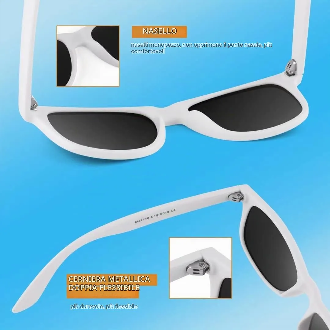 LINVO Occhiali da Sole Polarizzati per Uomo Donna Protezione alla Guida Protezione UV tile Retrò Anni '80 Design - immagine 5