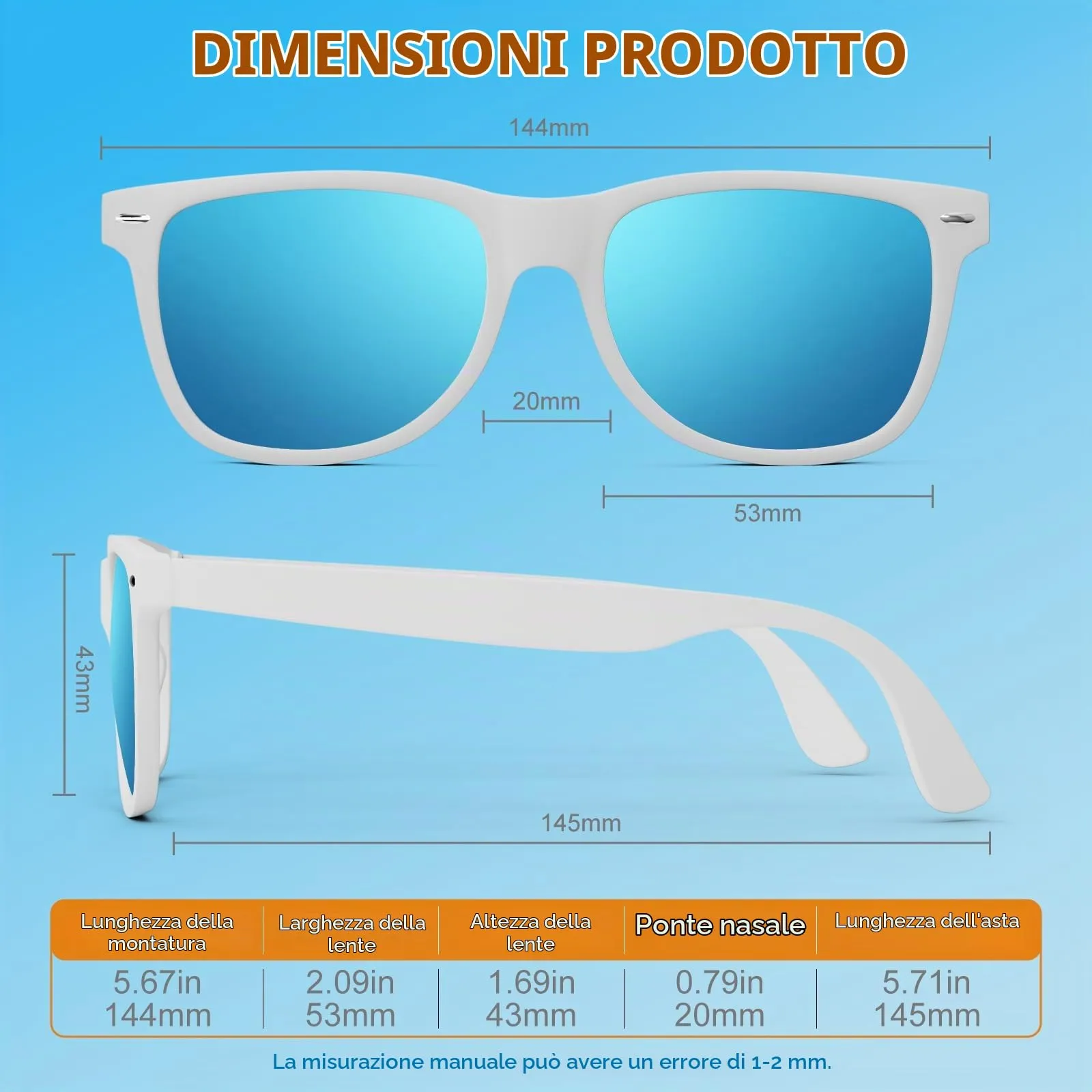 LINVO Occhiali da Sole Polarizzati per Uomo Donna Protezione alla Guida Protezione UV tile Retrò Anni '80 Design - immagine 6