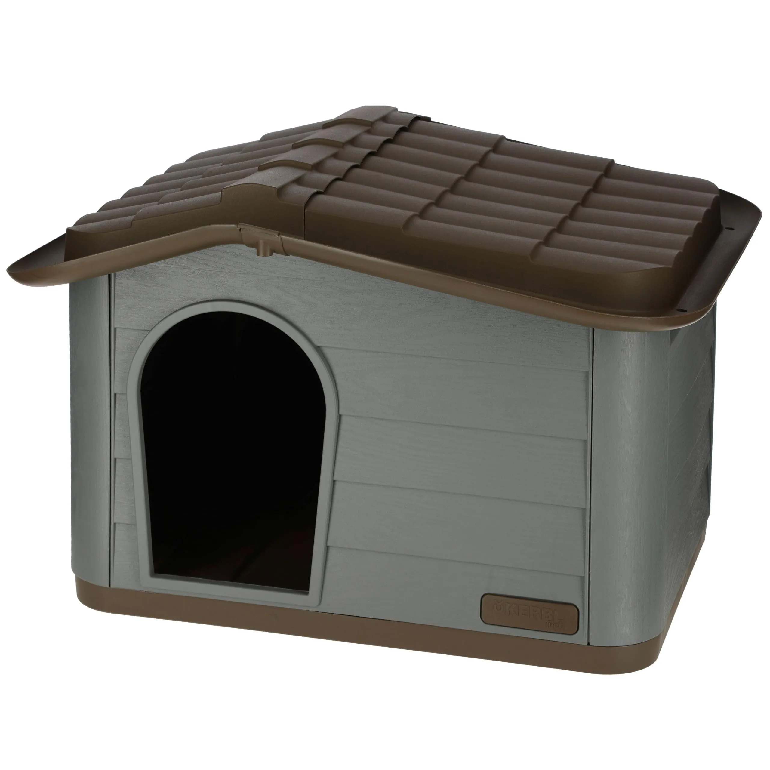 Kerbl Pet casa per gatti Paola Eco, grigio-verde/marrone, 60x51x41 cm, cuccia per gatti, 100% plastica riciclata, cani, gatti - immagine 1