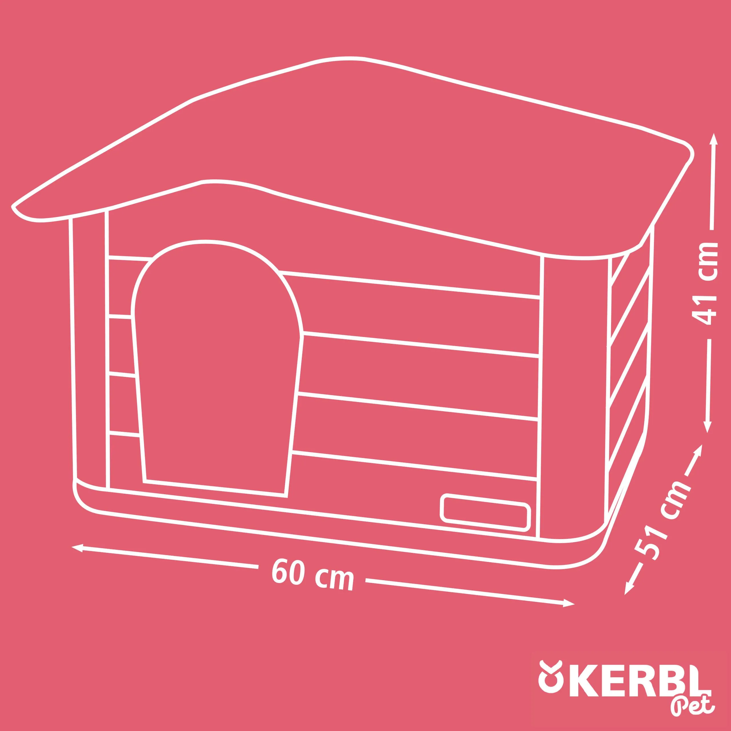 Kerbl Pet casa per gatti Paola Eco, grigio-verde/marrone, 60x51x41 cm, cuccia per gatti, 100% plastica riciclata, cani, gatti - immagine 7