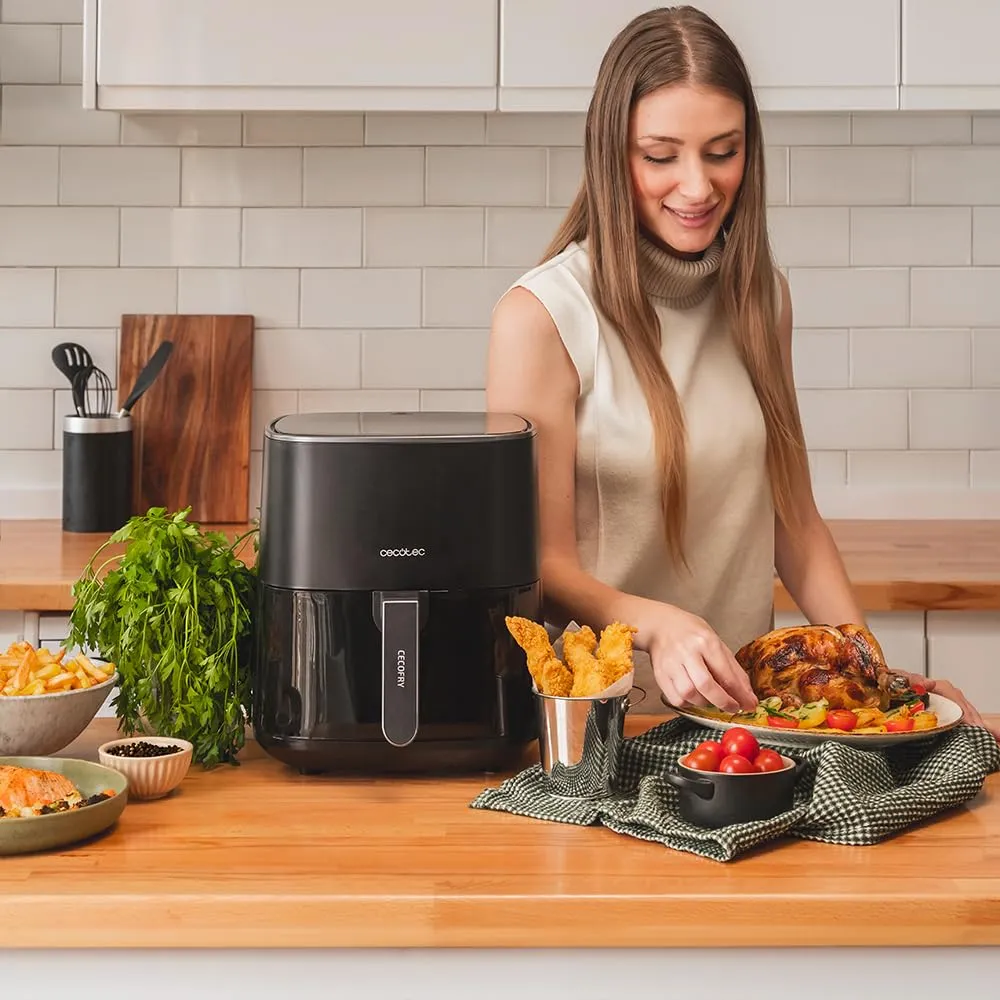 Cecotec Friggitrice ad Aria Senza Olio Cecofry Fantastik 5500 da 5,5 L. 1500W, Tecnologia PerfectCook, 9 modalità di cottura, Touch, Regolabile 80-200°C, Cottura fino a 60 minuti - immagine 2