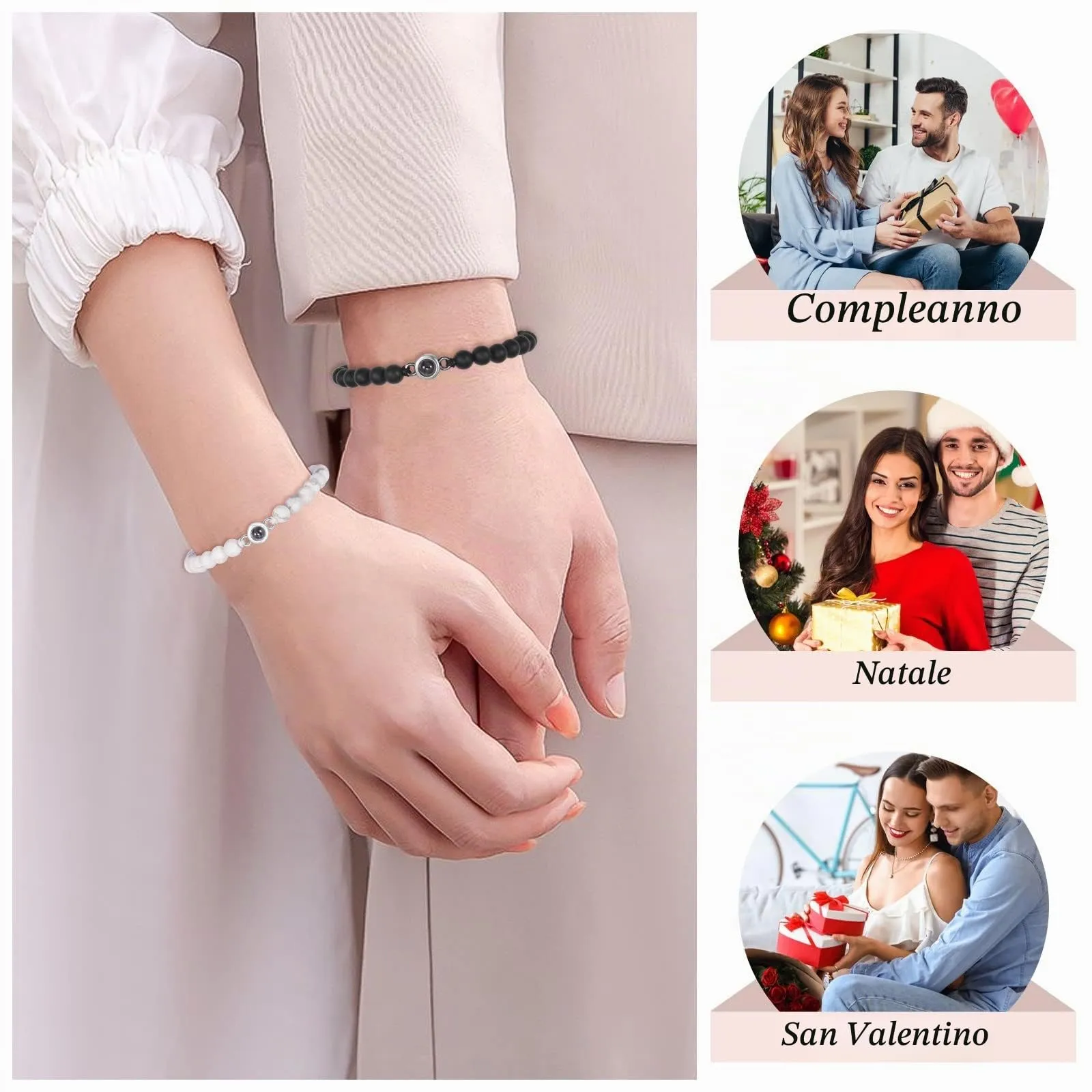 BOCHOI 2 Articoli Ti Amo Bracciale Regali Di Coppia Regalo Anniversario Per Lui Abbinato Per Fidanzato Fidanzata Il Mio Amore Anima Gemella Gioielli - immagine 6