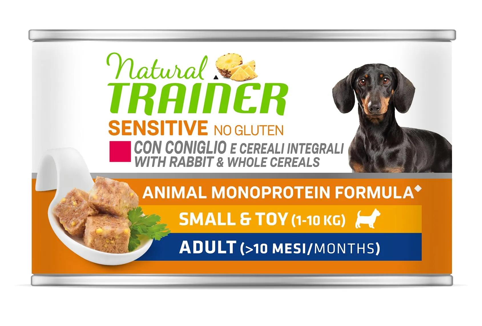 Natural Trainer Sensitive No Gluten Cibo Umido per Cani Small & Toy con Coniglio, 24 x 150 g - immagine 2