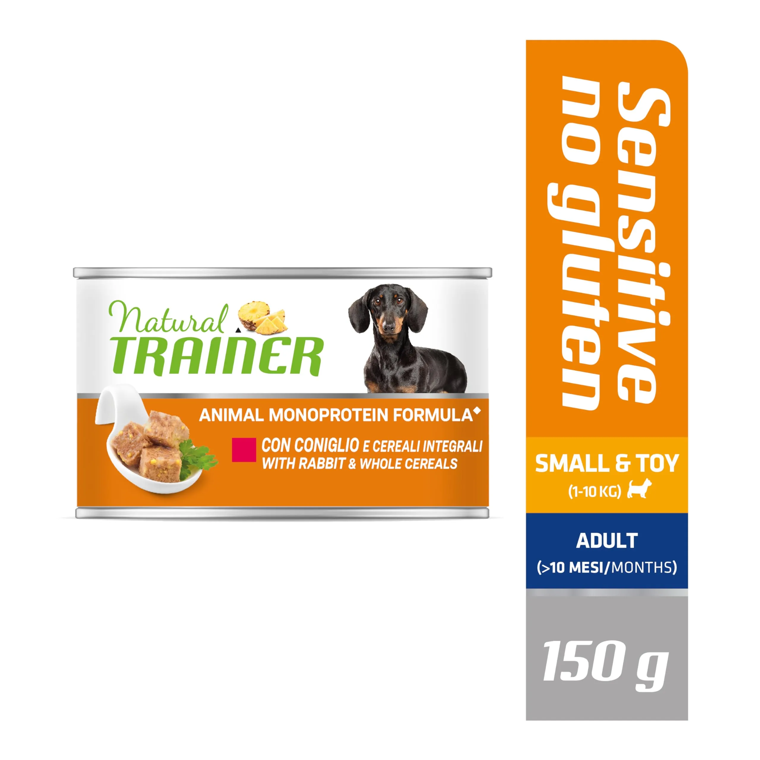 Natural Trainer Sensitive No Gluten Cibo Umido per Cani Small & Toy con Coniglio, 24 x 150 g - immagine 3