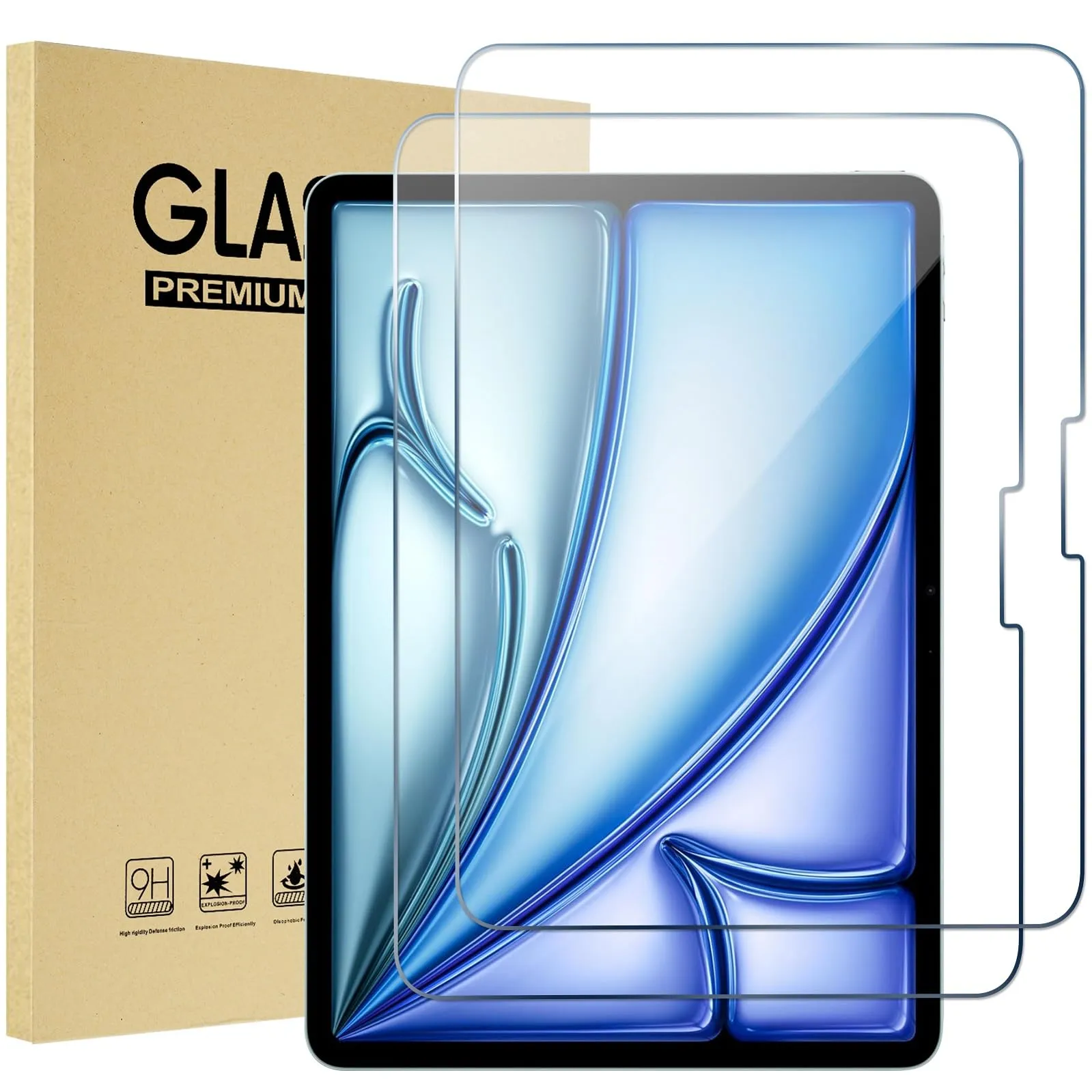 ProCase Pellicola iPad Air 13 Pollici M4 2026/M3 2025/M2 2024, Vetro Temperato 9H Anti Graffio, Ultra Trasparente - 2 Pezzi - immagine 1