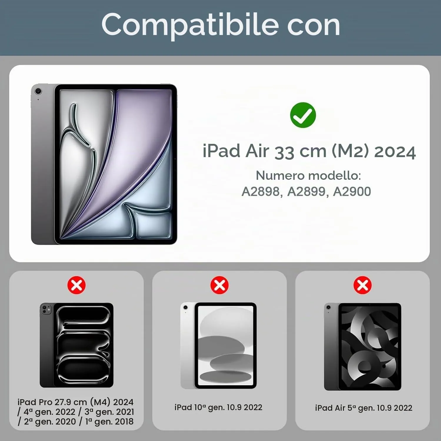 ProCase Pellicola iPad Air 13 Pollici M4 2026/M3 2025/M2 2024, Vetro Temperato 9H Anti Graffio, Ultra Trasparente - 2 Pezzi - immagine 2