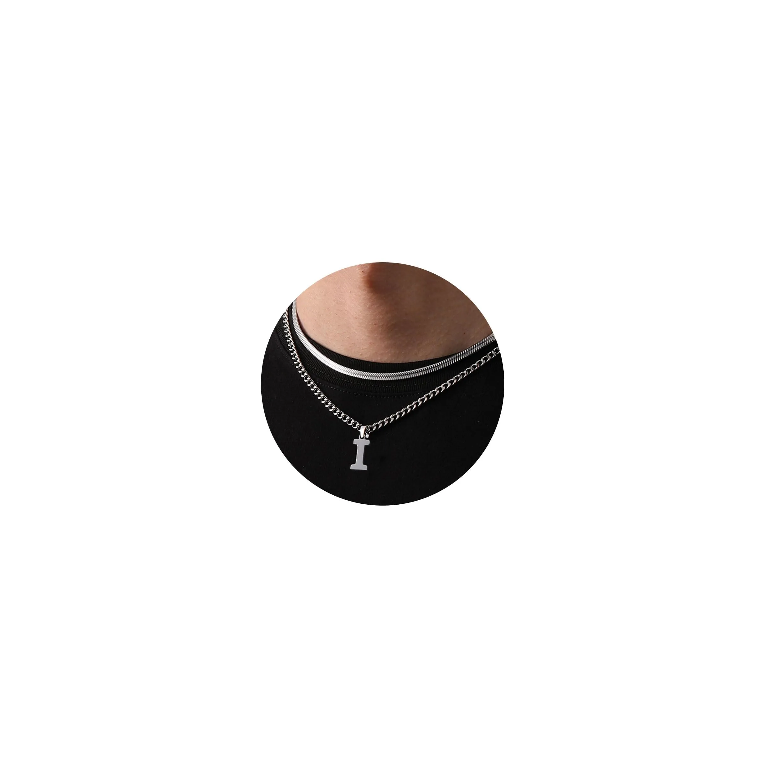 Esmoly Collana Uomo 316L Acciaio Inossidabile Doppia Catena Regalo Uomo Ragazzo (Argento I) - immagine 1