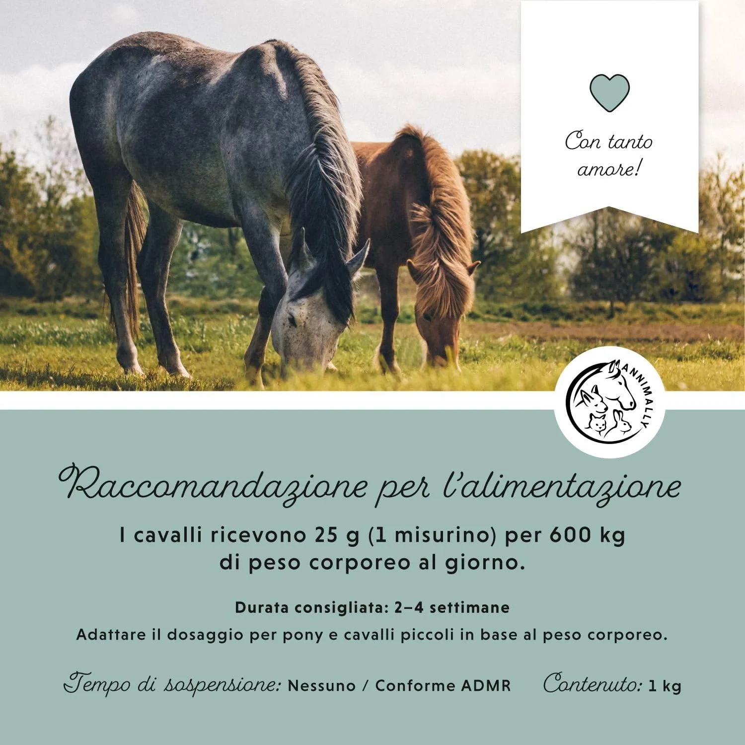 Annimally Pellet di Magnesio per Cavalli 1 kg - Acetato di Magnesio e Ossido di Magnesio per la Massima biodisponibilità - immagine 6