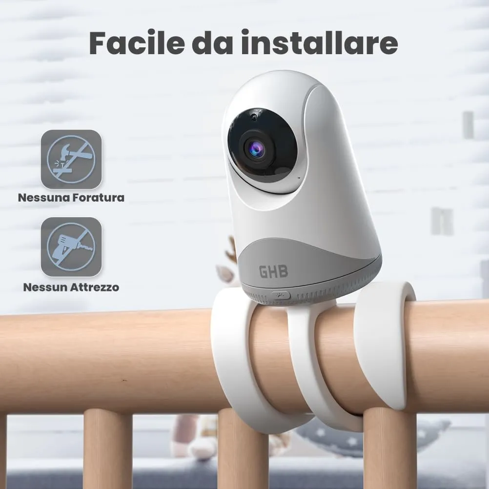 GHB Supporto per Baby Monitor Universale, Vite 1/4'', per ABM700/ AMB720 - immagine 5
