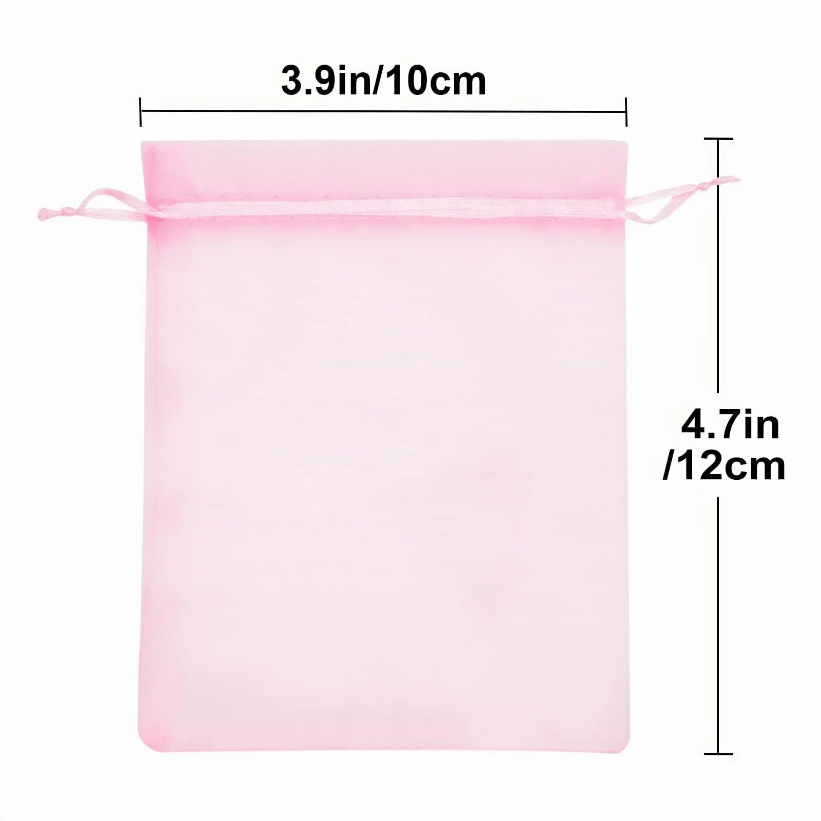 G2PLUS 50PCS Rosa Sacchetti Organza,10x12CM Sacchetti Organza Regalo - immagine 2