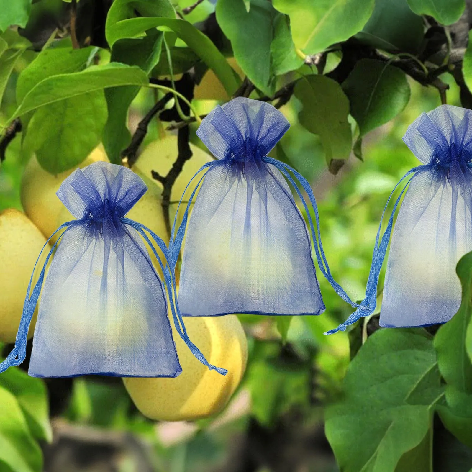 G2PLUS 50PCS Blu Navy Sacchetti Organza,10x15CM Sacchetti Organza Regalo - immagine 8