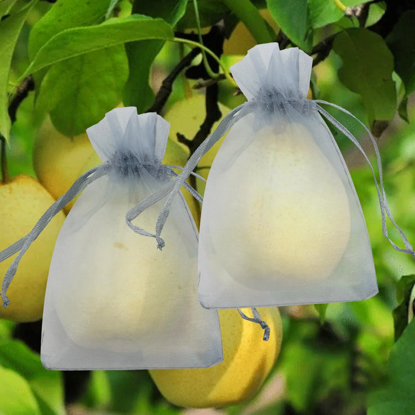 G2PLUS 50 Sacchetti Organza Grigio,10x12CM Sacchetti Regalo in Organza - immagine 7