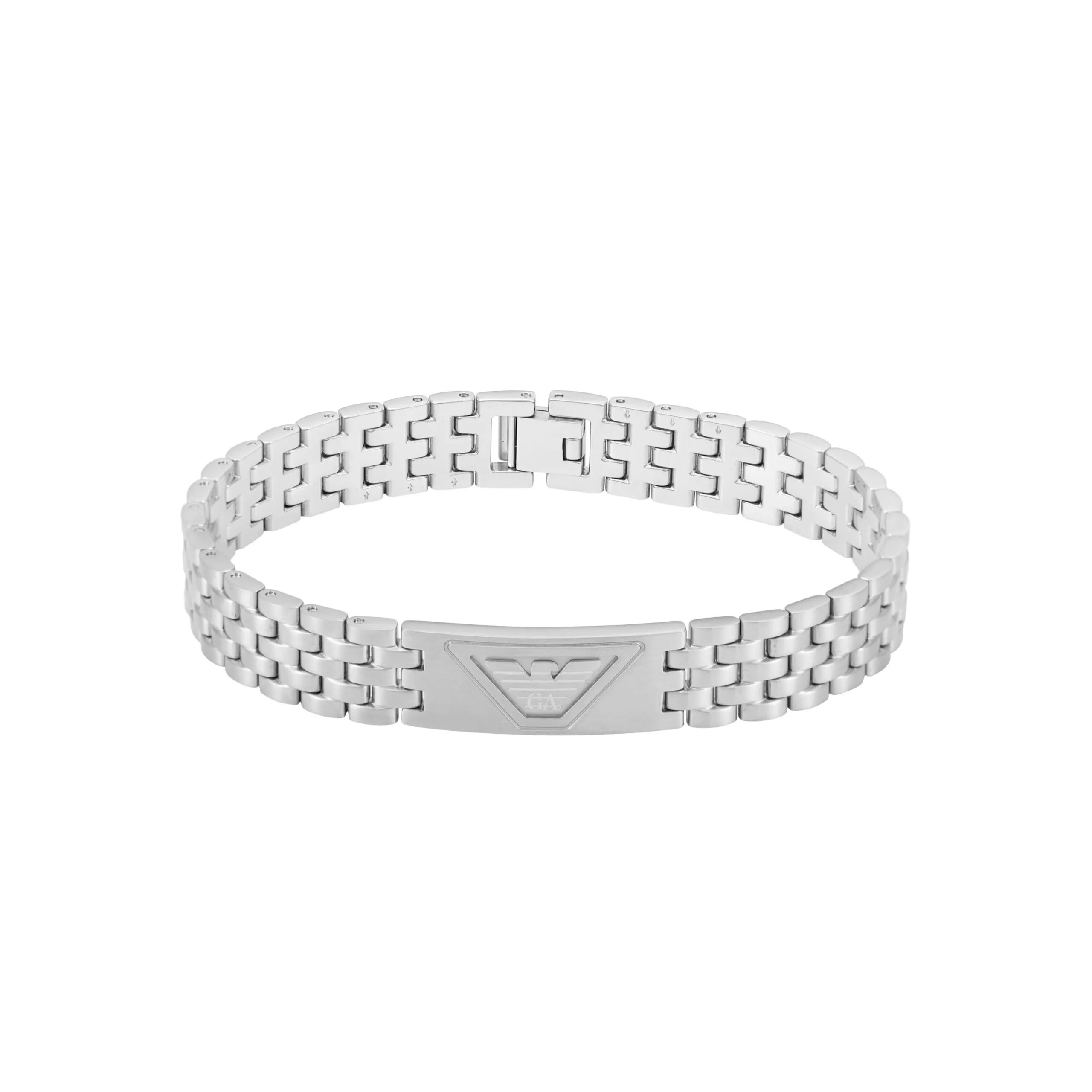 Emporio Armani Bracciale da uomo in acciaio inossidabile o in pelle con chiusura a maglie - immagine 1