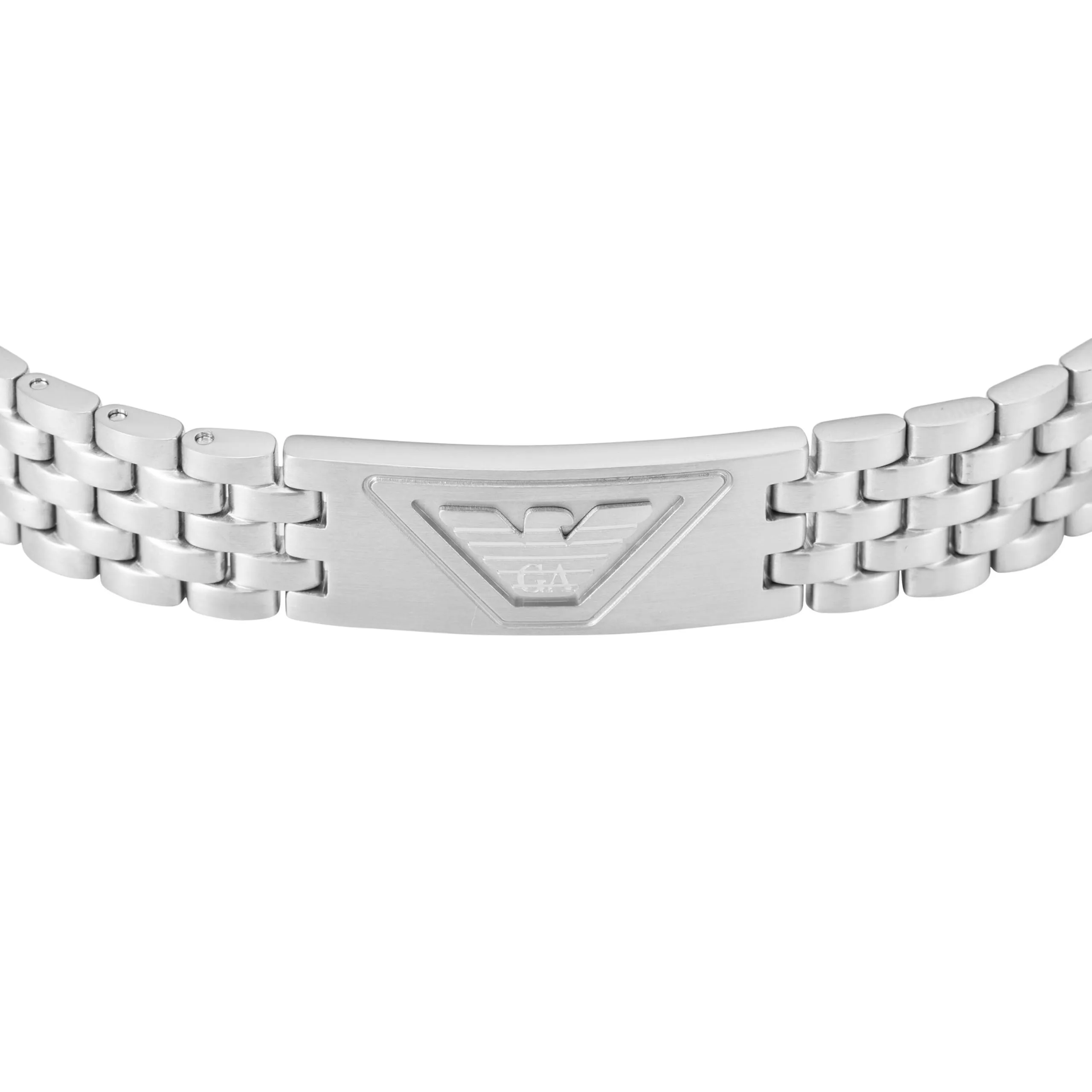 Emporio Armani Bracciale da uomo in acciaio inossidabile o in pelle con chiusura a maglie - immagine 3