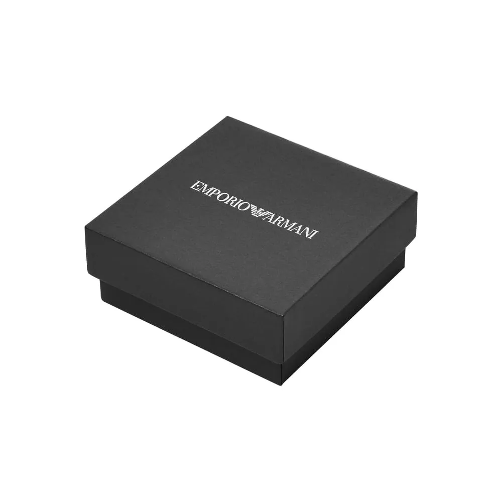 Emporio Armani Bracciale da uomo in acciaio inossidabile o in pelle con chiusura a maglie - immagine 5