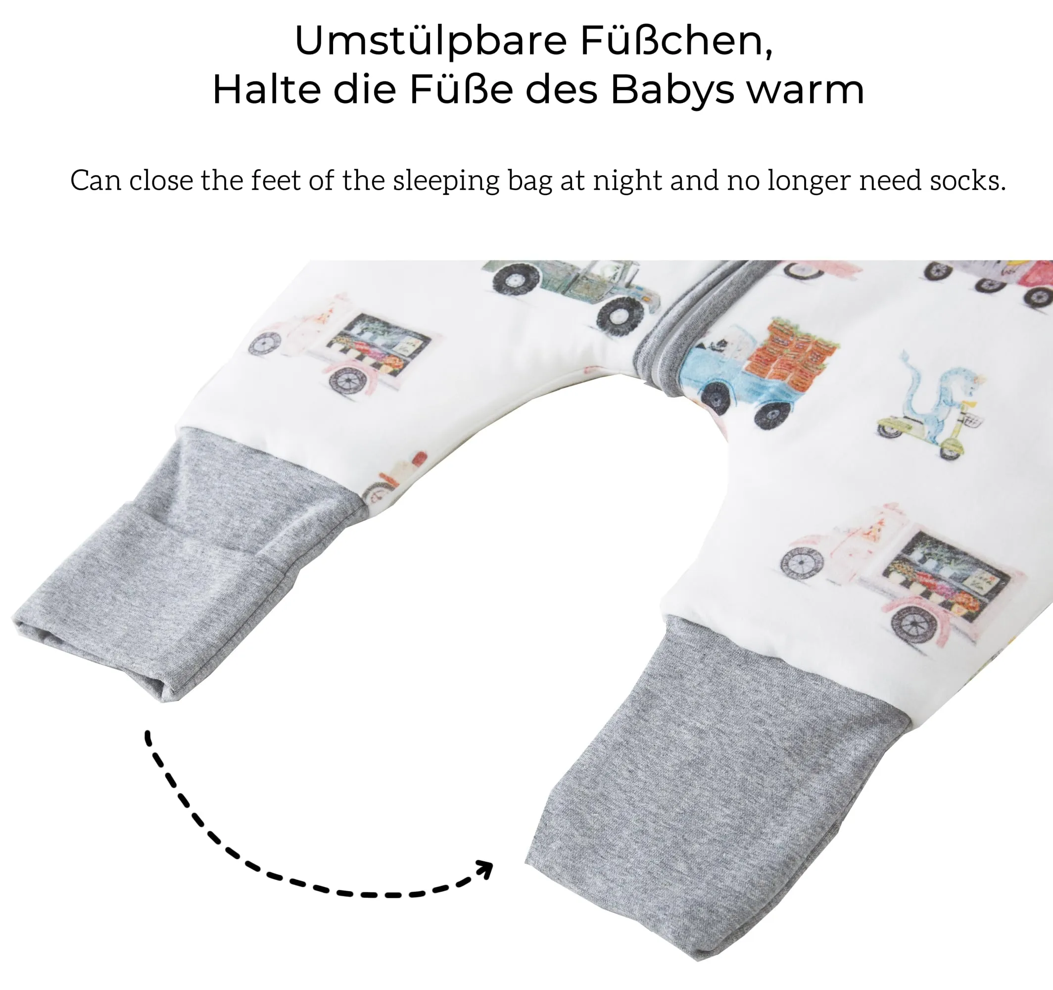 Chilsuessy Sacco a pelo invernale per neonato - 2,5 Tog, traspirante, sacco a pelo con piedini, per bambine e bambini, 80cm/Baby Höhe 85-95cm - immagine 3