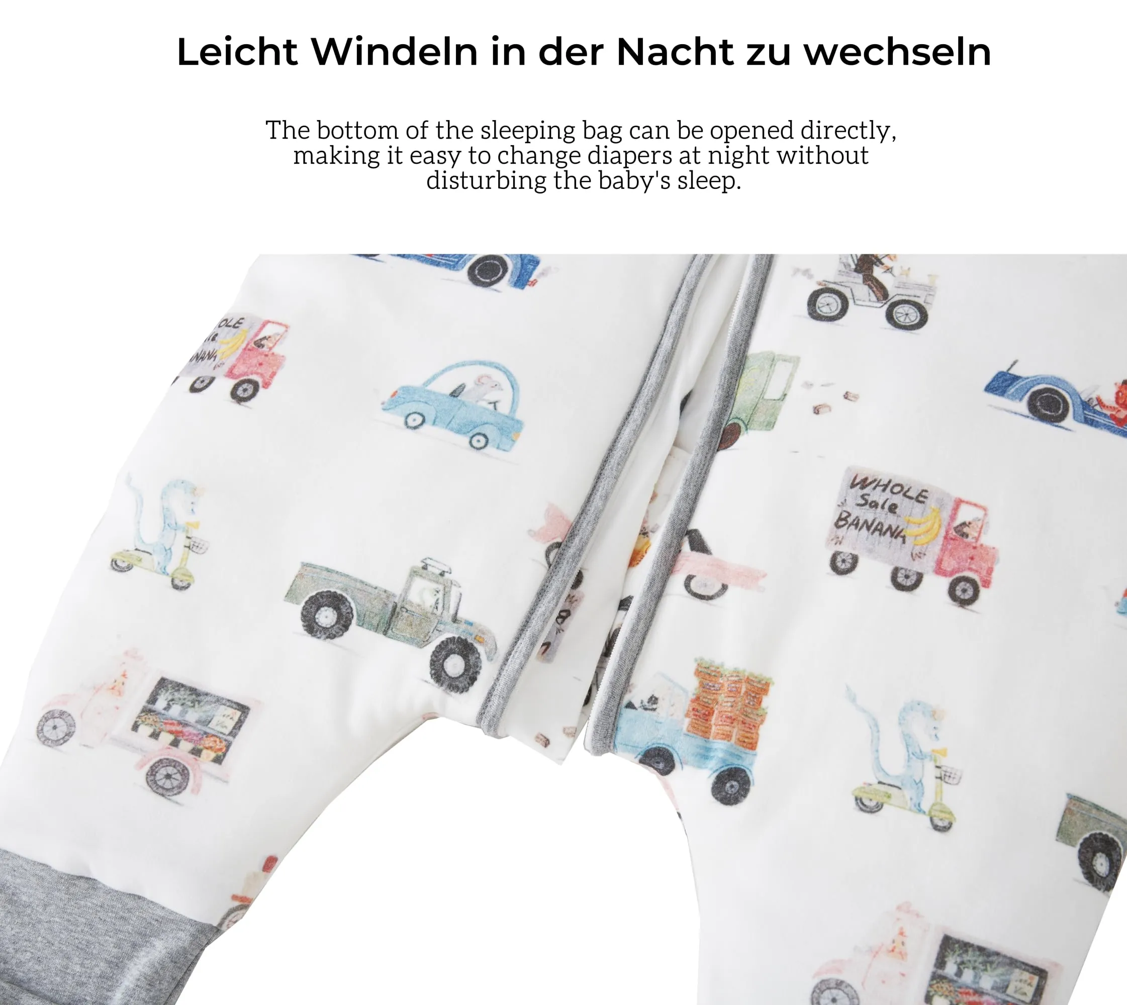 Chilsuessy Sacco a pelo invernale per neonato - 2,5 Tog, traspirante, sacco a pelo con piedini, per bambine e bambini, 80cm/Baby Höhe 85-95cm - immagine 5