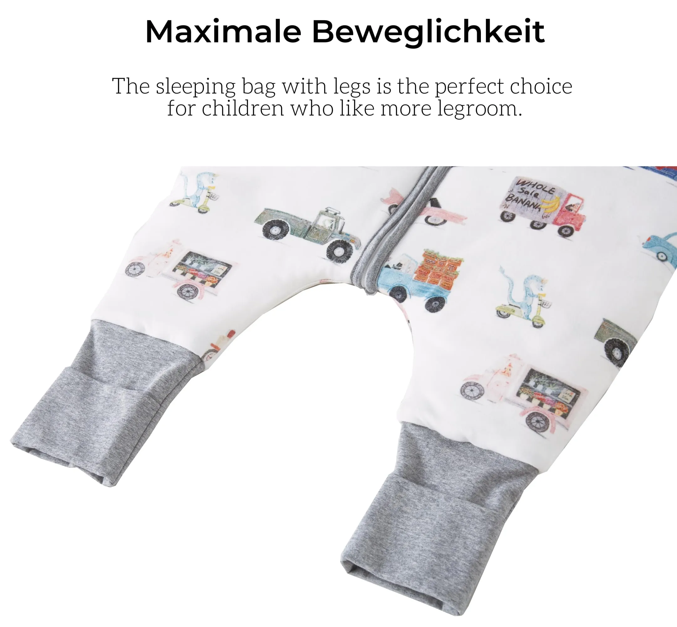Chilsuessy Sacco a pelo invernale per neonato - 2,5 Tog, traspirante, sacco a pelo con piedini, per bambine e bambini, 80cm/Baby Höhe 85-95cm - immagine 6