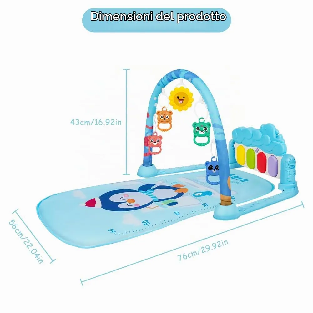 AOMIG Palestre per Bambini Tappetini, Tappetino da Gioco per Palestra per Bambini Palestrina Baby Piano, Palestre Tappetini Attività per Neonati 0-36 Mesi - immagine 2