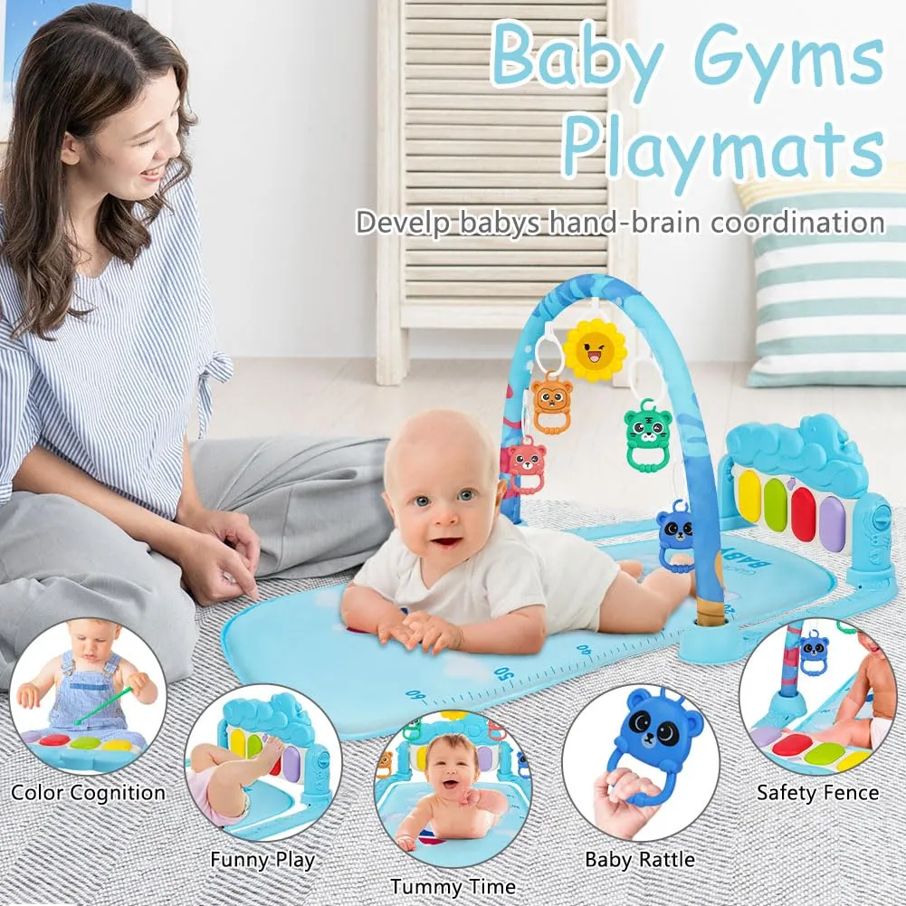 AOMIG Palestre per Bambini Tappetini, Tappetino da Gioco per Palestra per Bambini Palestrina Baby Piano, Palestre Tappetini Attività per Neonati 0-36 Mesi - immagine 3