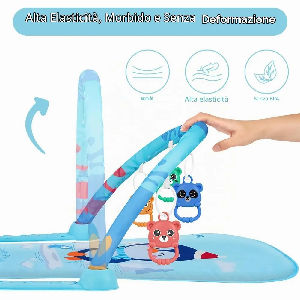 AOMIG Palestre per Bambini Tappetini, Tappetino da Gioco per Palestra per Bambini Palestrina Baby Piano, Palestre Tappetini Attività per Neonati 0-36 Mesi - immagine 4