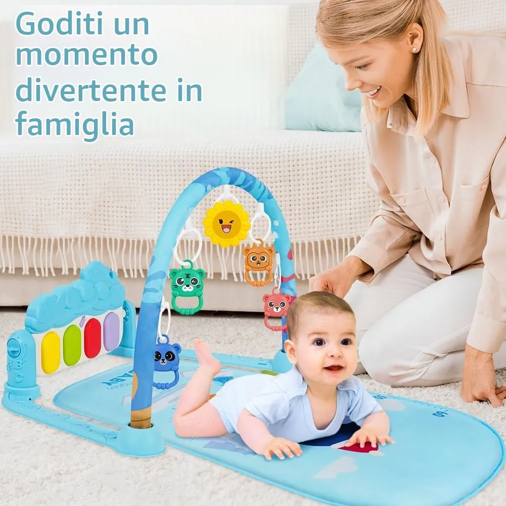 AOMIG Palestre per Bambini Tappetini, Tappetino da Gioco per Palestra per Bambini Palestrina Baby Piano, Palestre Tappetini Attività per Neonati 0-36 Mesi - immagine 7