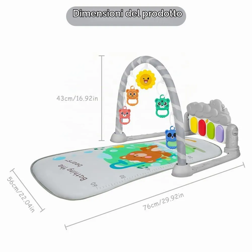 AOMIG Palestre per Bambini Tappetini, Tappetino da Gioco per Palestra per Bambini Palestrina Baby Piano, Palestre Tappetini Attività per Neonati 0-36 Mesi - immagine 2