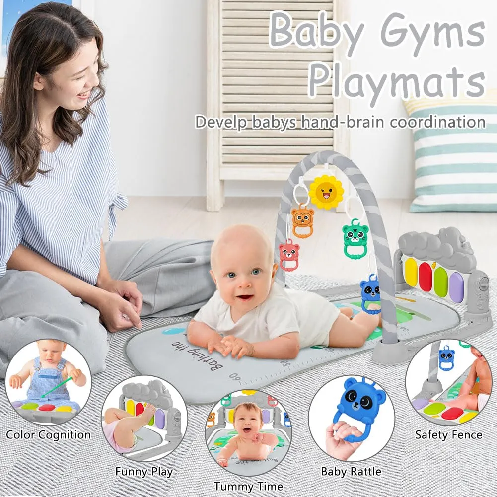 AOMIG Palestre per Bambini Tappetini, Tappetino da Gioco per Palestra per Bambini Palestrina Baby Piano, Palestre Tappetini Attività per Neonati 0-36 Mesi - immagine 3