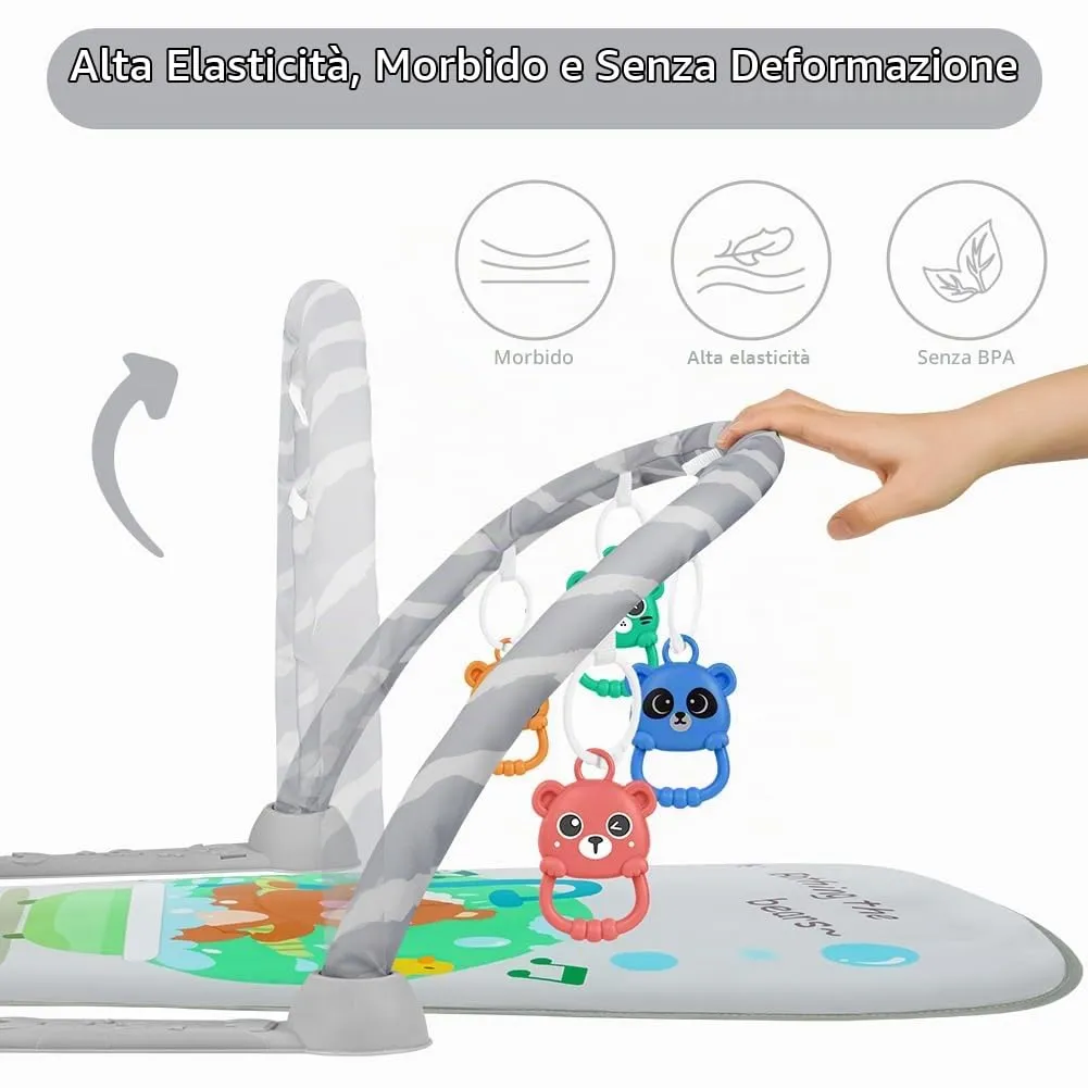 AOMIG Palestre per Bambini Tappetini, Tappetino da Gioco per Palestra per Bambini Palestrina Baby Piano, Palestre Tappetini Attività per Neonati 0-36 Mesi - immagine 4