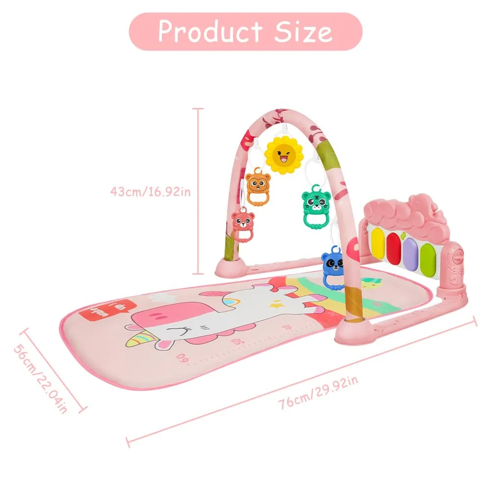 AOMIG Palestre per Bambini Tappetini, Tappetino da Gioco per Palestra per Bambini Palestrina Baby Piano, Palestre Tappetini Attività per Neonati 0-36 Mesi - immagine 2