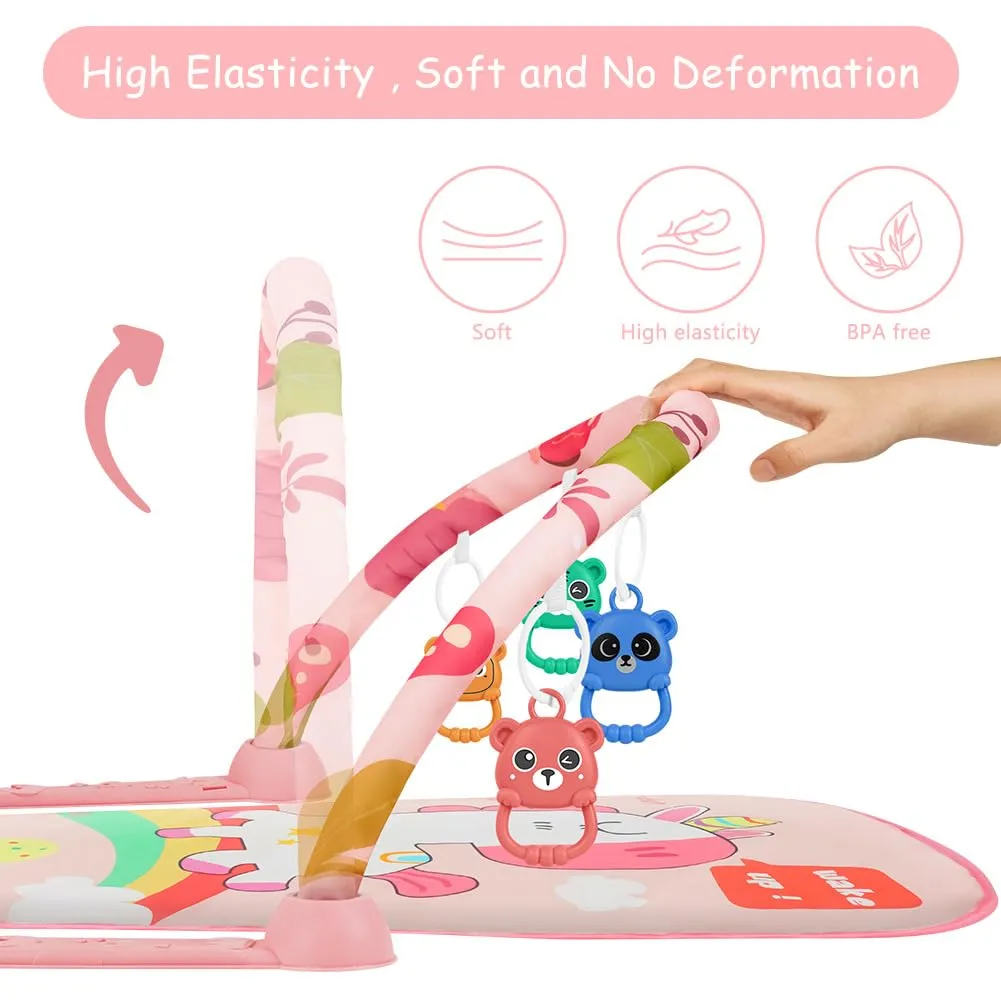 AOMIG Palestre per Bambini Tappetini, Tappetino da Gioco per Palestra per Bambini Palestrina Baby Piano, Palestre Tappetini Attività per Neonati 0-36 Mesi - immagine 4