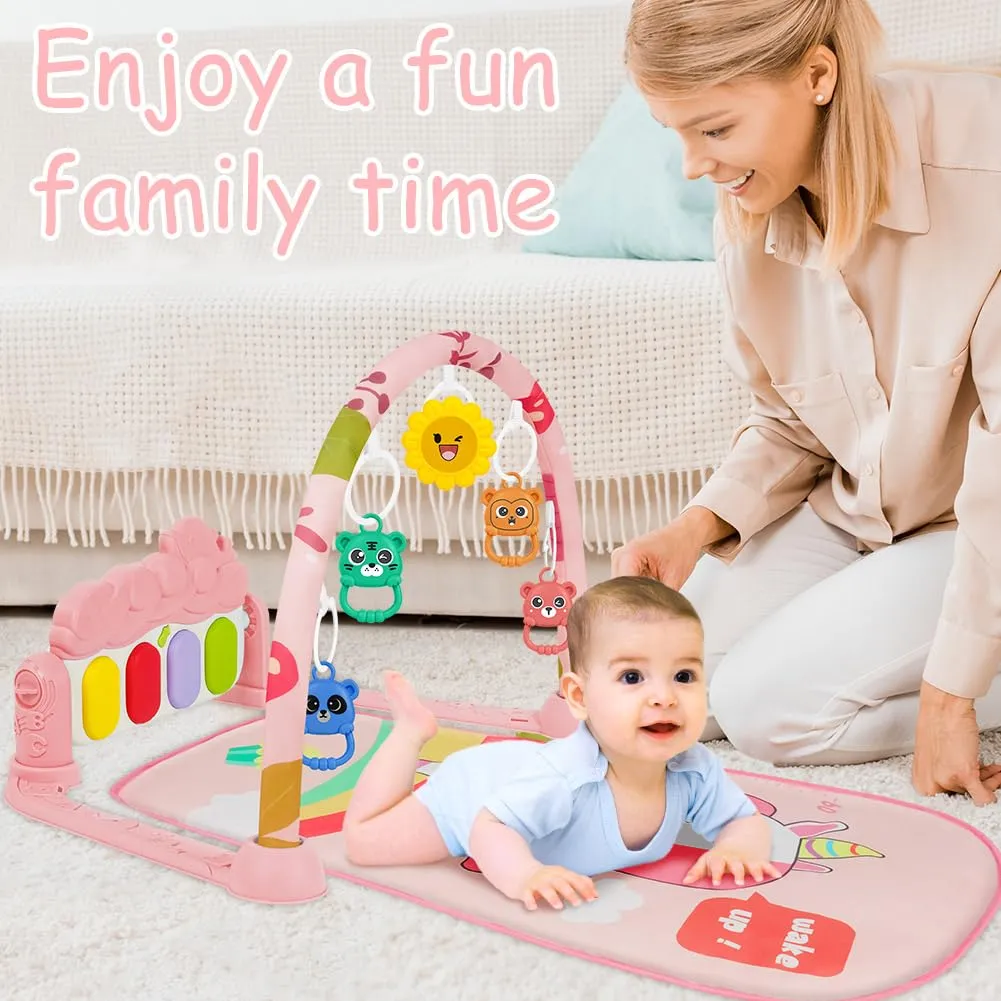 AOMIG Palestre per Bambini Tappetini, Tappetino da Gioco per Palestra per Bambini Palestrina Baby Piano, Palestre Tappetini Attività per Neonati 0-36 Mesi - immagine 7