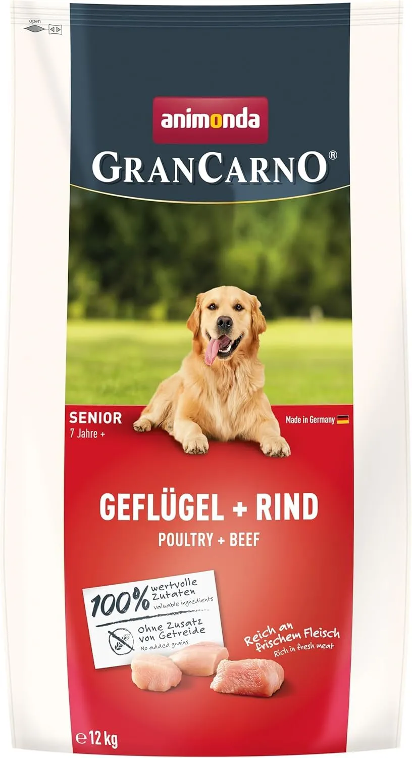 animonda GranCarno Senior Cibo secco per cani anziani senza glutine e frumento, 1 x 12 kg - immagine 1