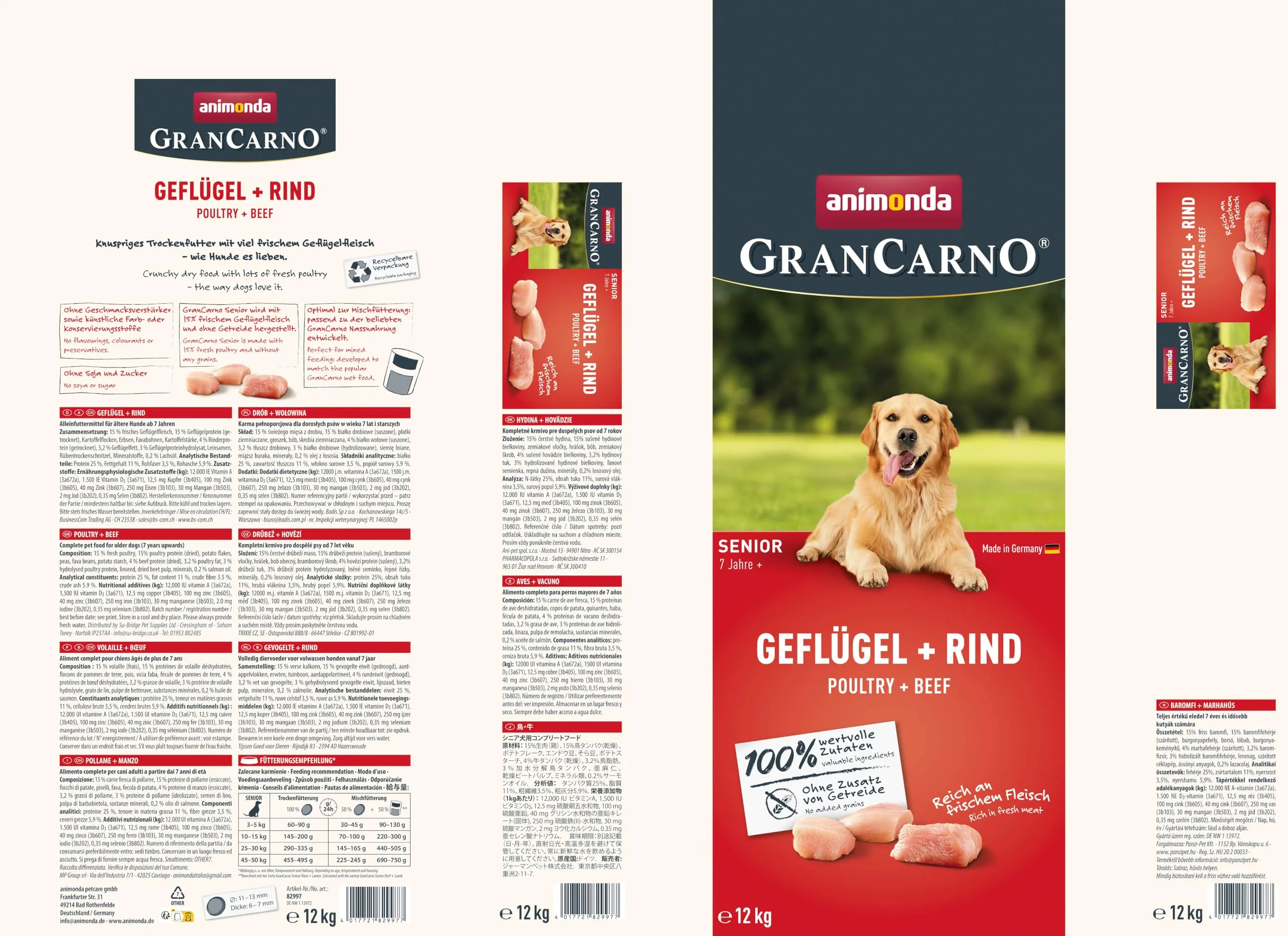 animonda GranCarno Senior Cibo secco per cani anziani senza glutine e frumento, 1 x 12 kg - immagine 3