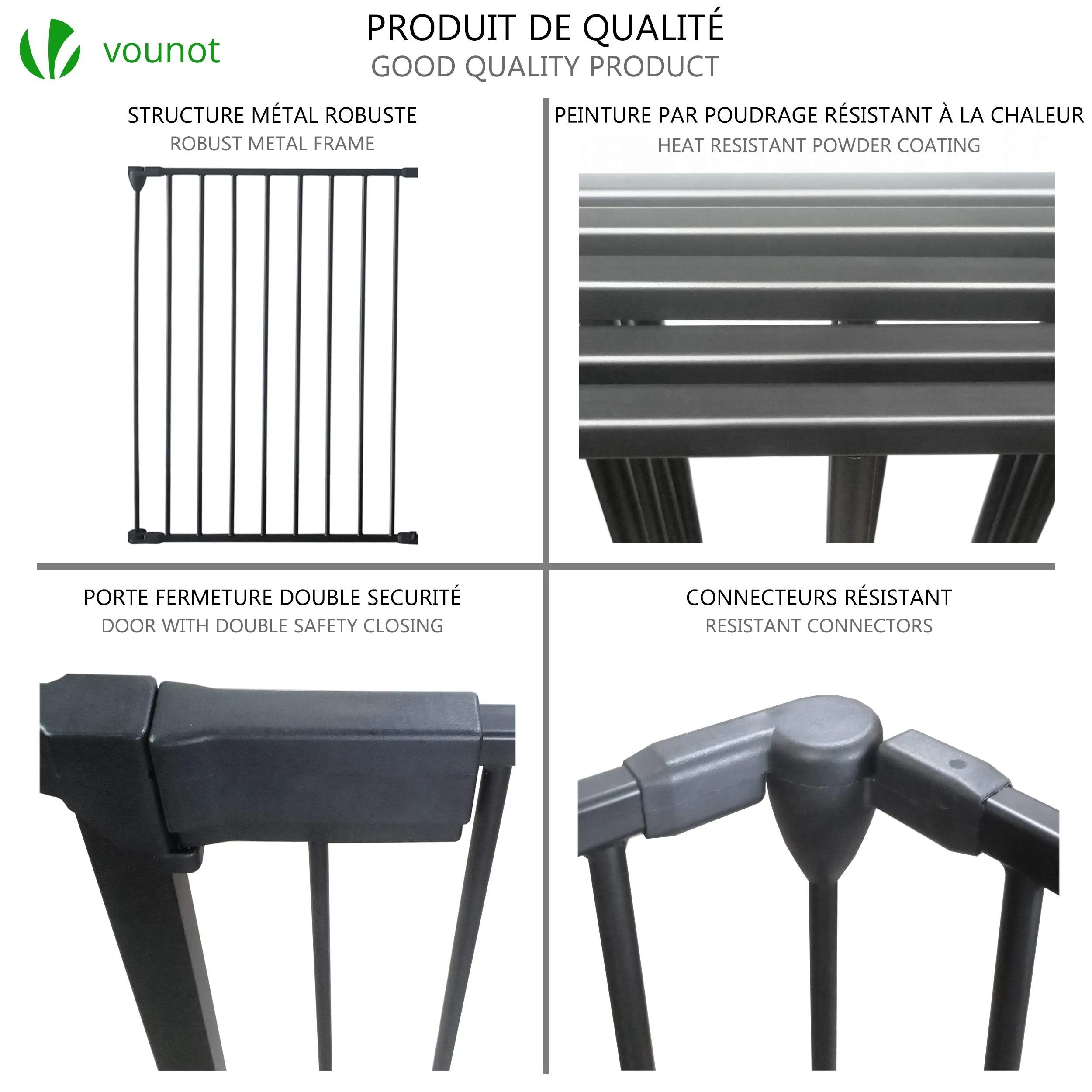 VOUNOT® Cancelletto di Sicurezza Barriera Protettiva, Camino, Cani, Animali, Stufa, 300 x 75 cm, Nero - immagine 6