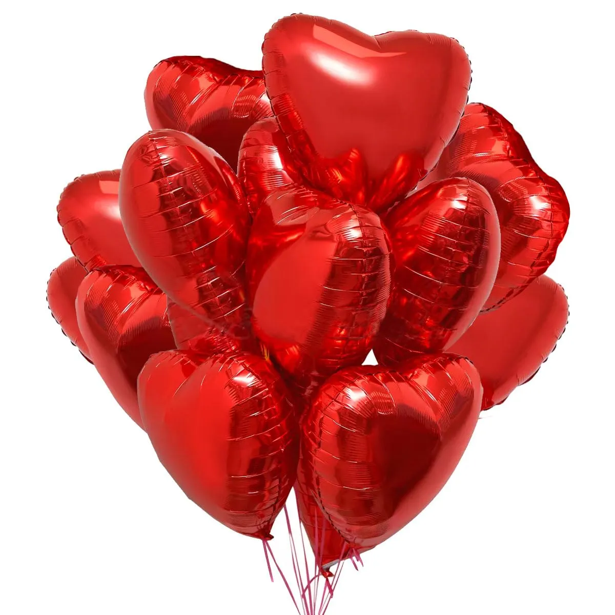 25 Palloncini a Forma di Cuore Rossi ad Elio o Aria per Decorazione Romantica, San Valentino, Anniversario Matrimonio e Fidanzamento - immagine 1