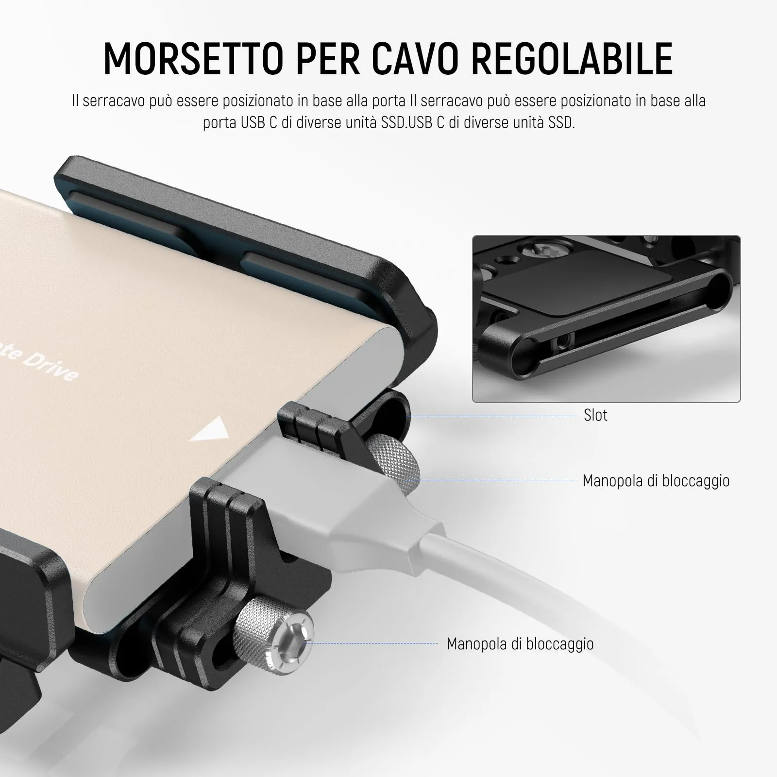 NEEWER Supporto Staffa SSD Supporto con Cold Shoe Cable Morsa, UA035 - immagine 5